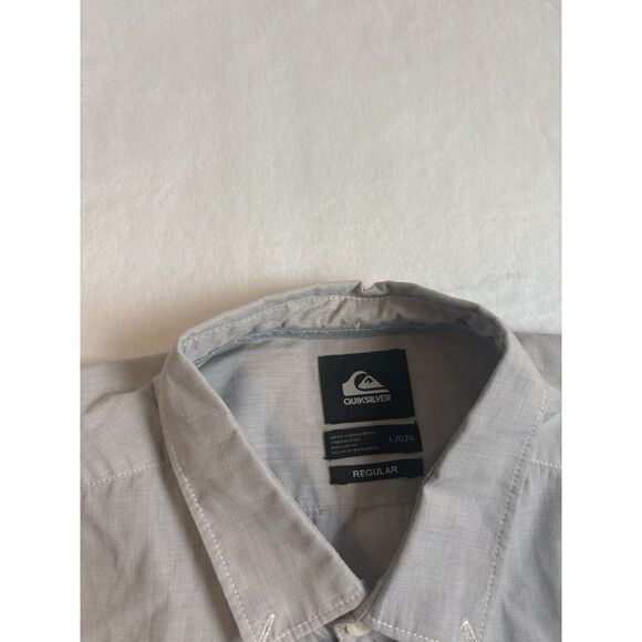 Quiksilver Regular Grey Button Down Short Sleeve Collared Shirt Men's Large * - Picture 3 of 6